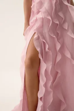 🌸 Aje ALLAIRIE GOWN in Chalk Pink - Size 10 AU 🌸 Ruffled Tiered Maxi Dress 🌸 for rent on The Volte - image 3