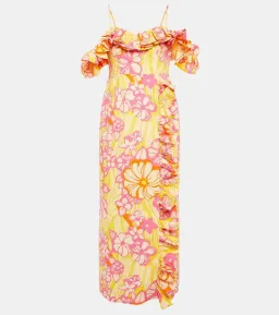 Alémais Fenella ruffled cotton midi dress Size 6 for rent on The Volte - image 6