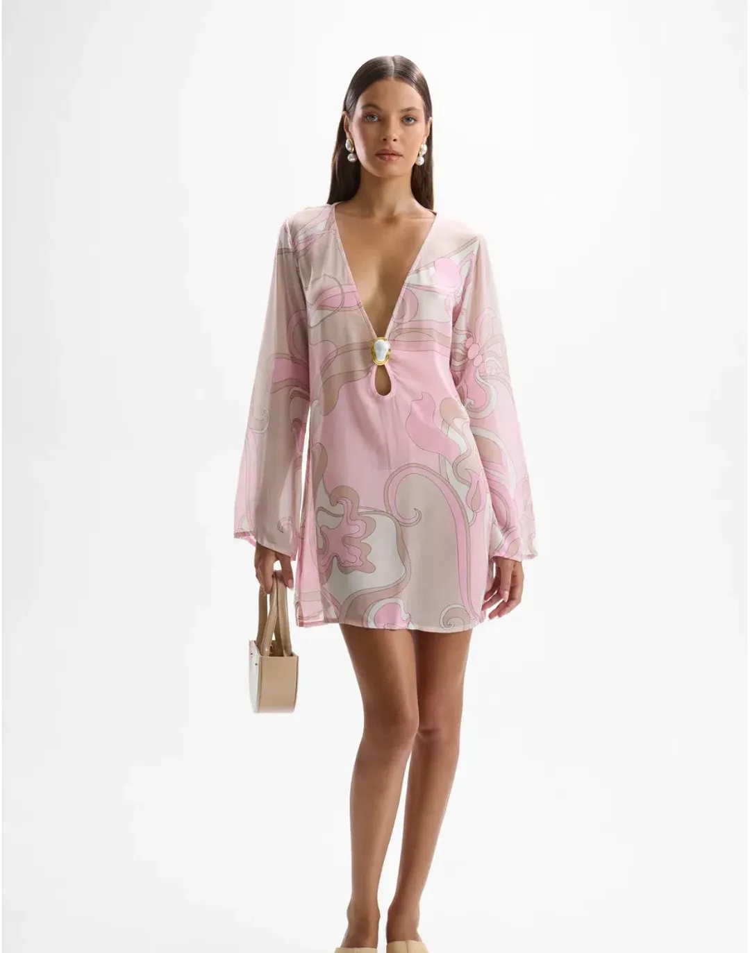 Cin Cin Lulu Moonstone Dress - Deco Pink for rent on The Volte - main image