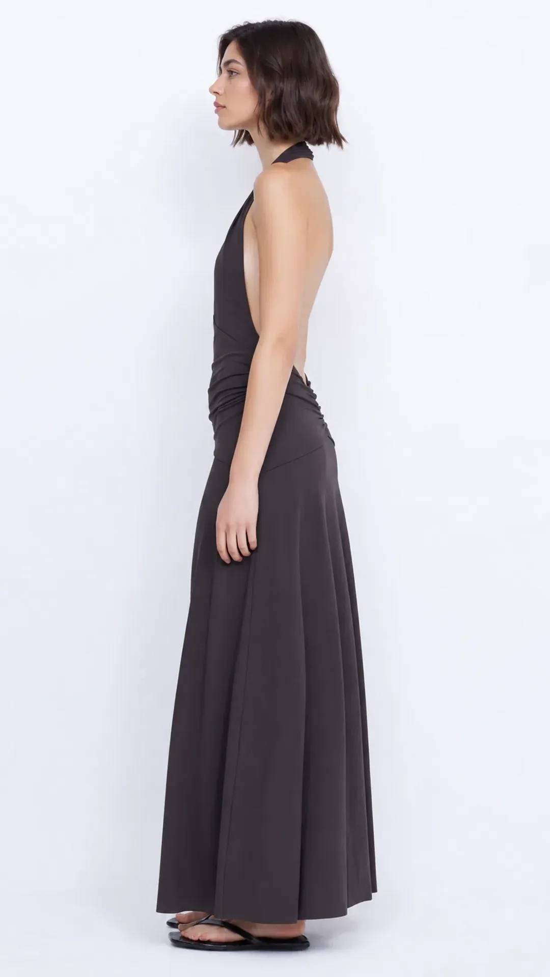 Blanche Halter Maxi Dress Espresso - Bec & Bridge - Size 6 for rent on The Volte - main image