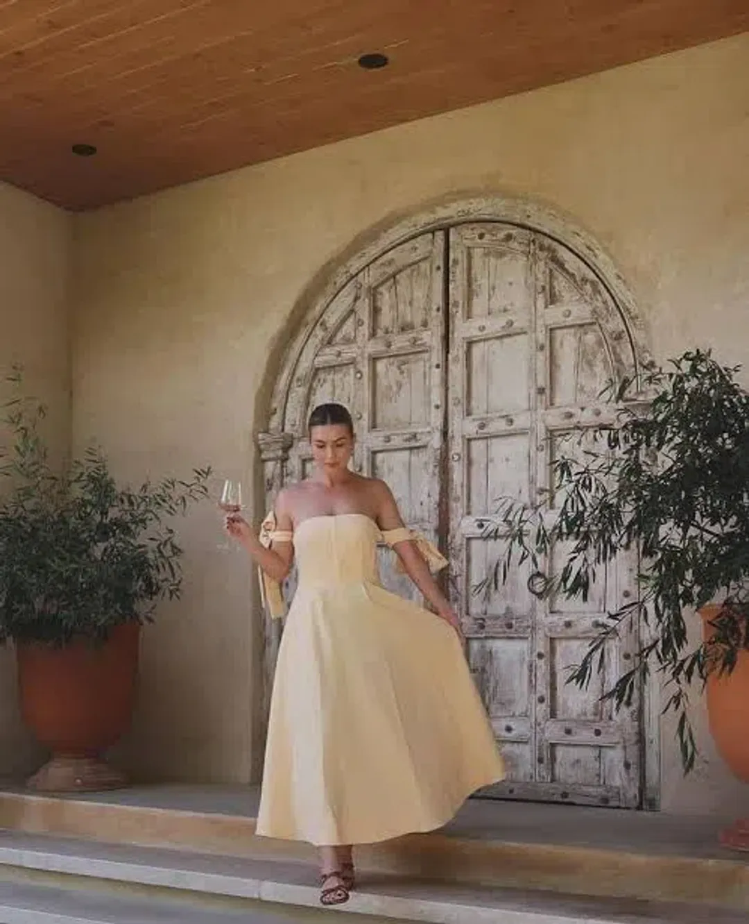 Margherita Midi Dress in Butter for rent on The Volte - main image