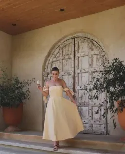 Margherita Midi Dress in Butter for rent on The Volte - image 3