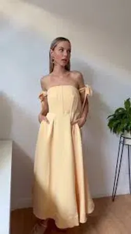 Margherita Midi Dress in Butter for rent on The Volte - image 2
