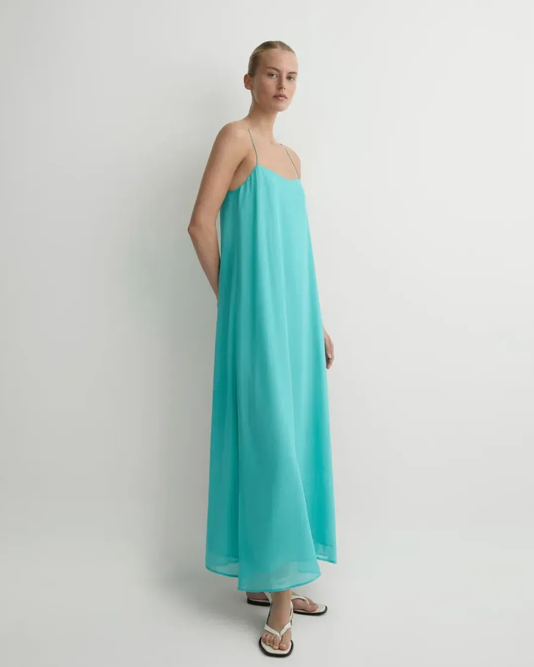 Capri Silk Cami Dress - Aqua by Bondi Born Size 1 for rent on The Volte - main image
