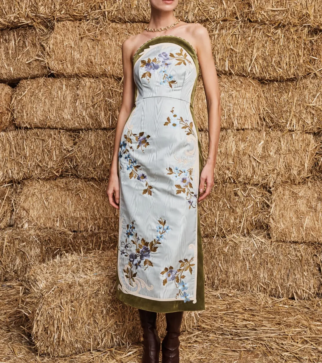 Alemais Odessa Embroidered Midi Dress Size 10 for rent on The Volte - main image