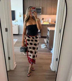 RAT & BOA RHETA MIDI SKIRT in size XS (Best fits AU 6 & 8) Red butterfly and animal dot print for rent on The Volte - image 5