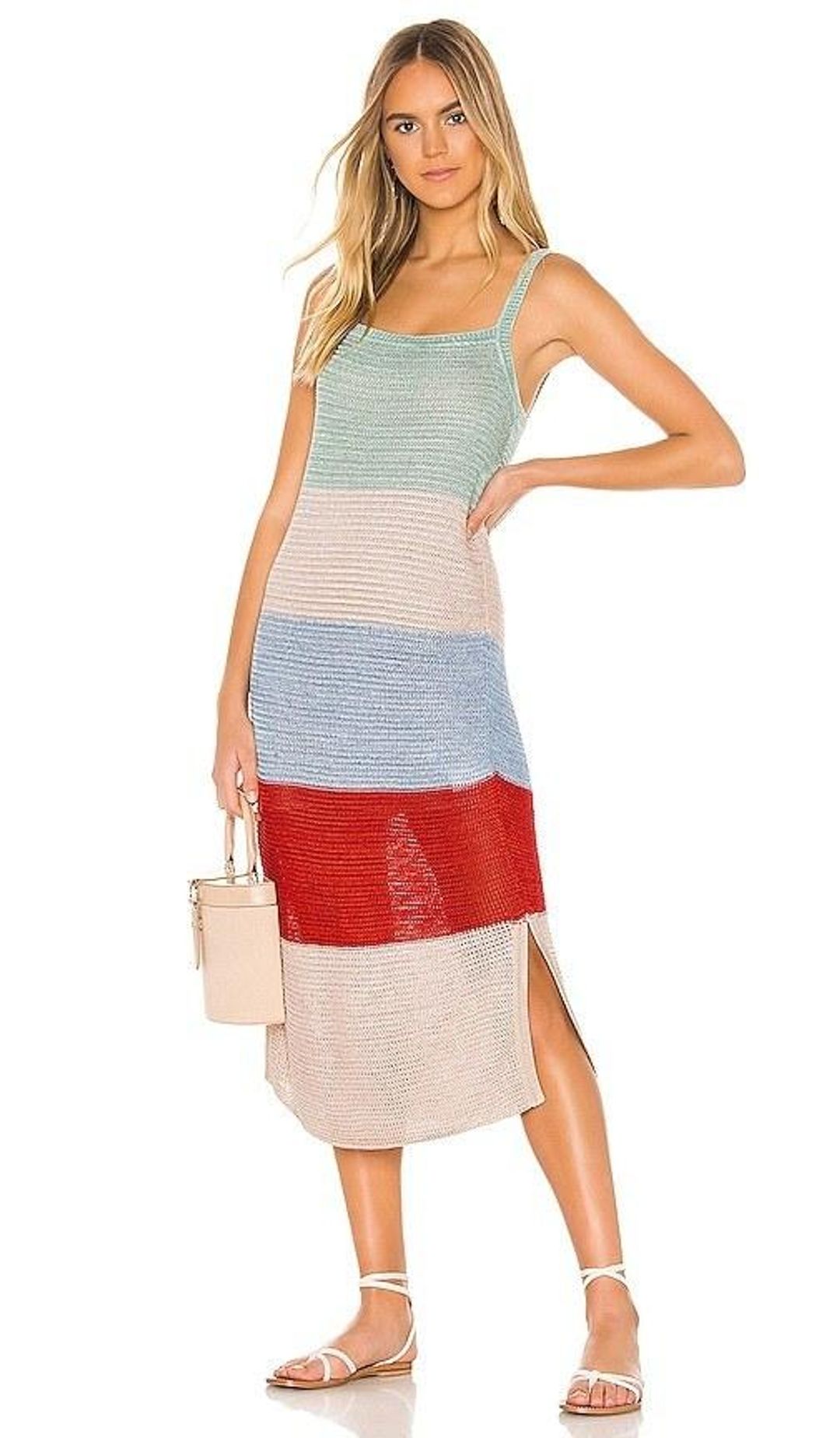Suboo Lucy Knitted Wide Stripe Midi dress for rent on The Volte - main image