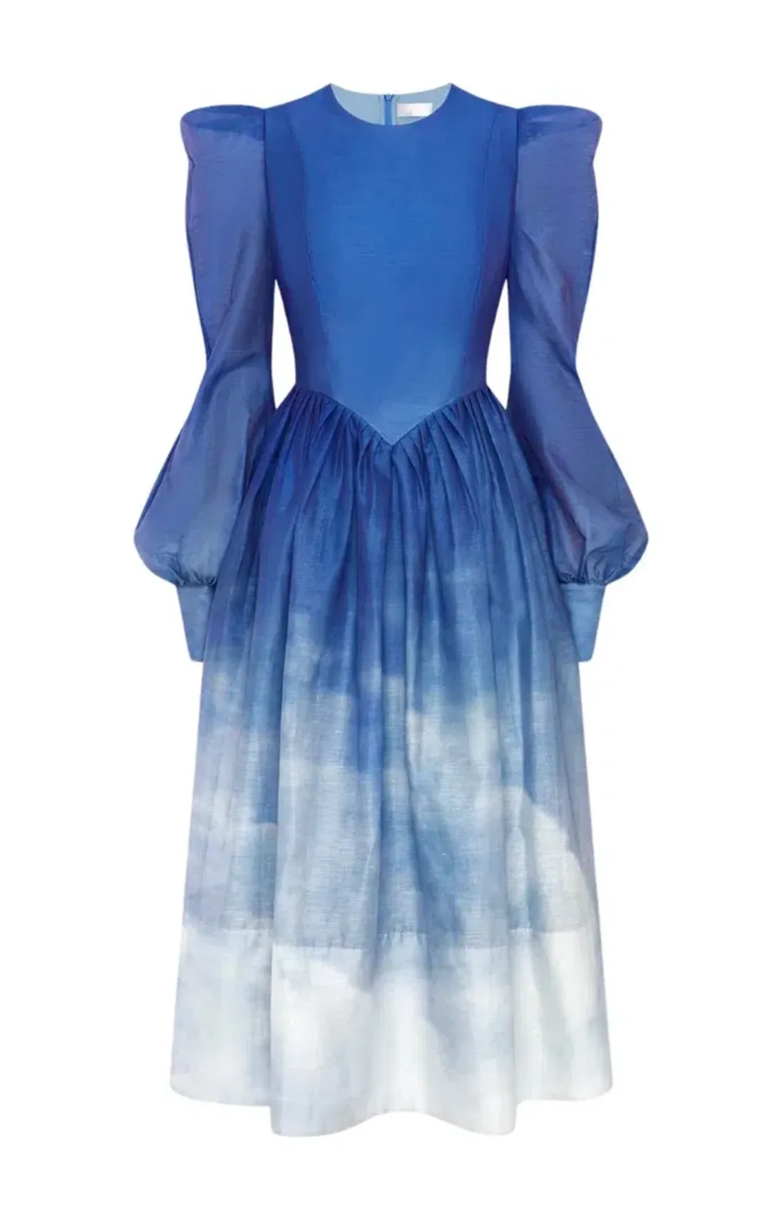 Leo Lin Jordana Structured Shoulder Midi Dress Blue Size 8  for rent on The Volte - main image