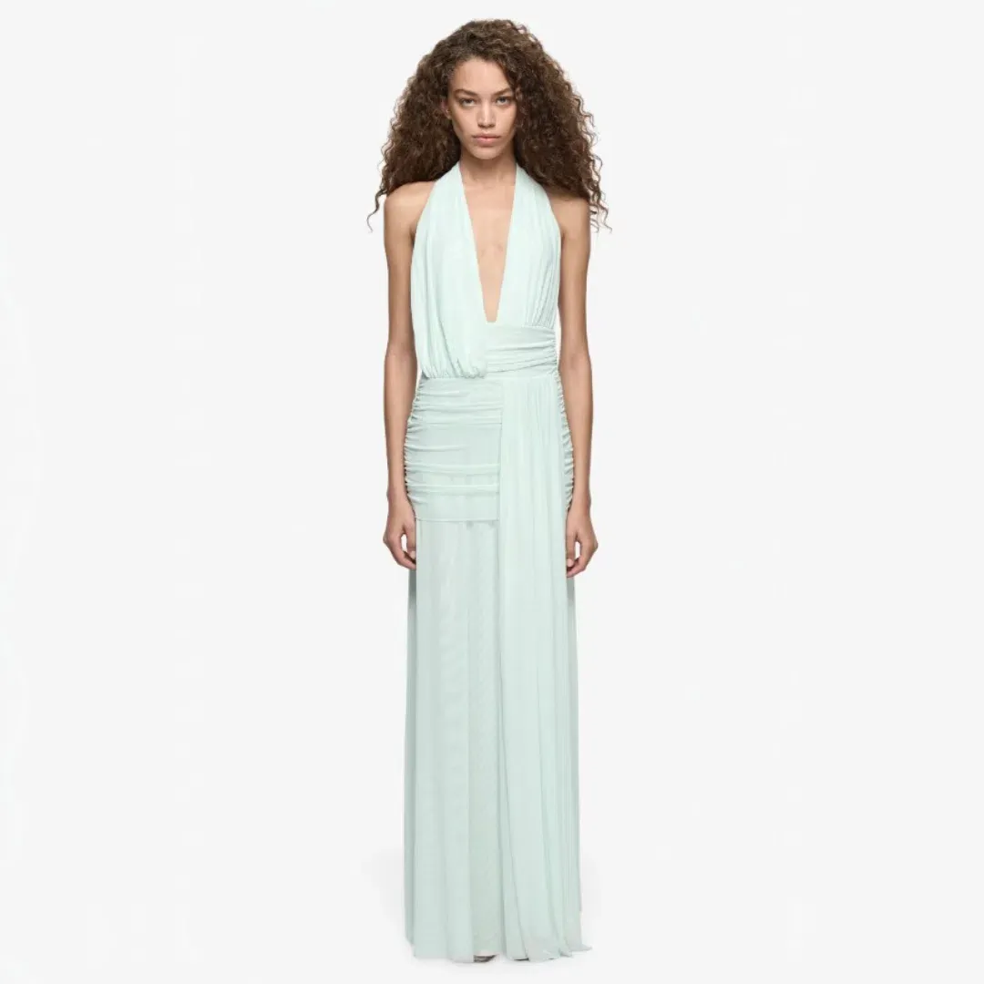Bec & Bridge Wren Drape Maxi Dress Spearmint Size 8 for rent on The Volte - main image