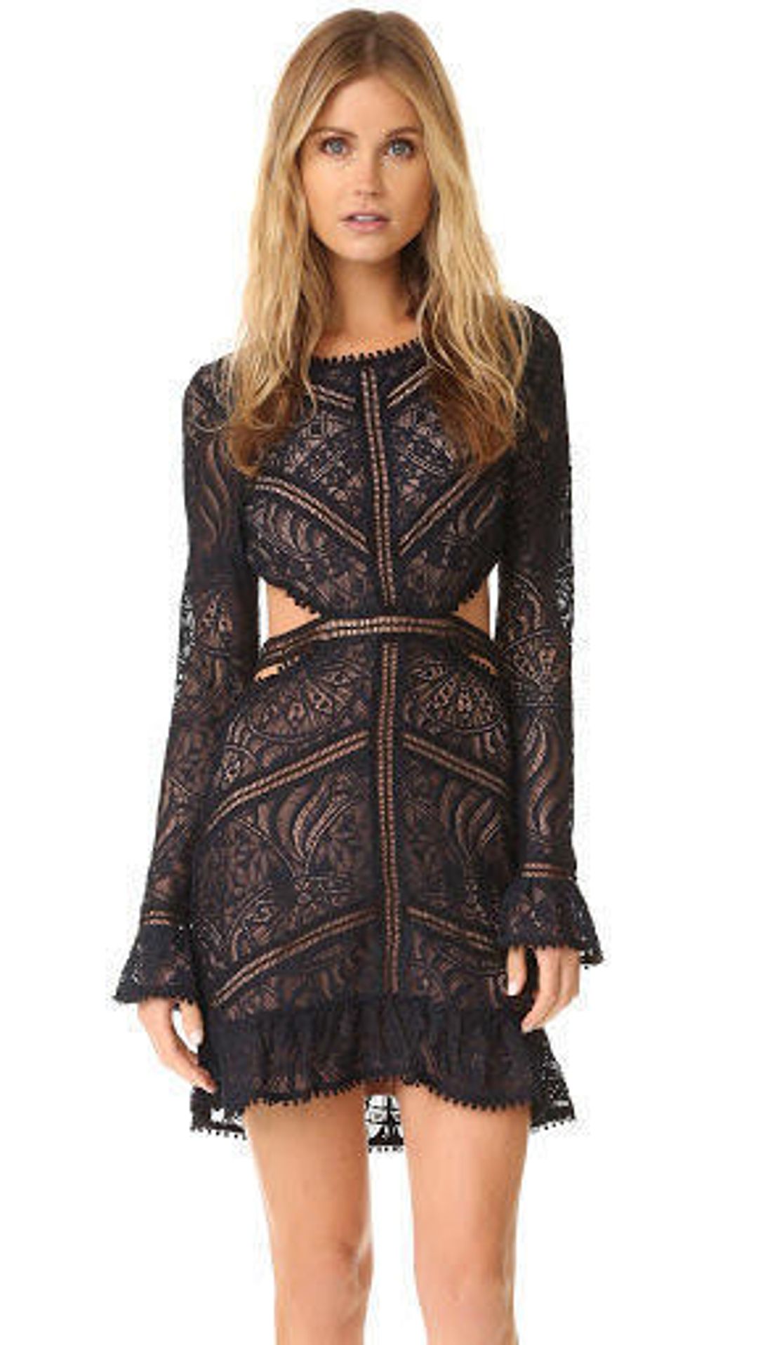 For Love And Lemons Emerie Cut Out Dress Black Lace Sz 10 for rent on The Volte - main image
