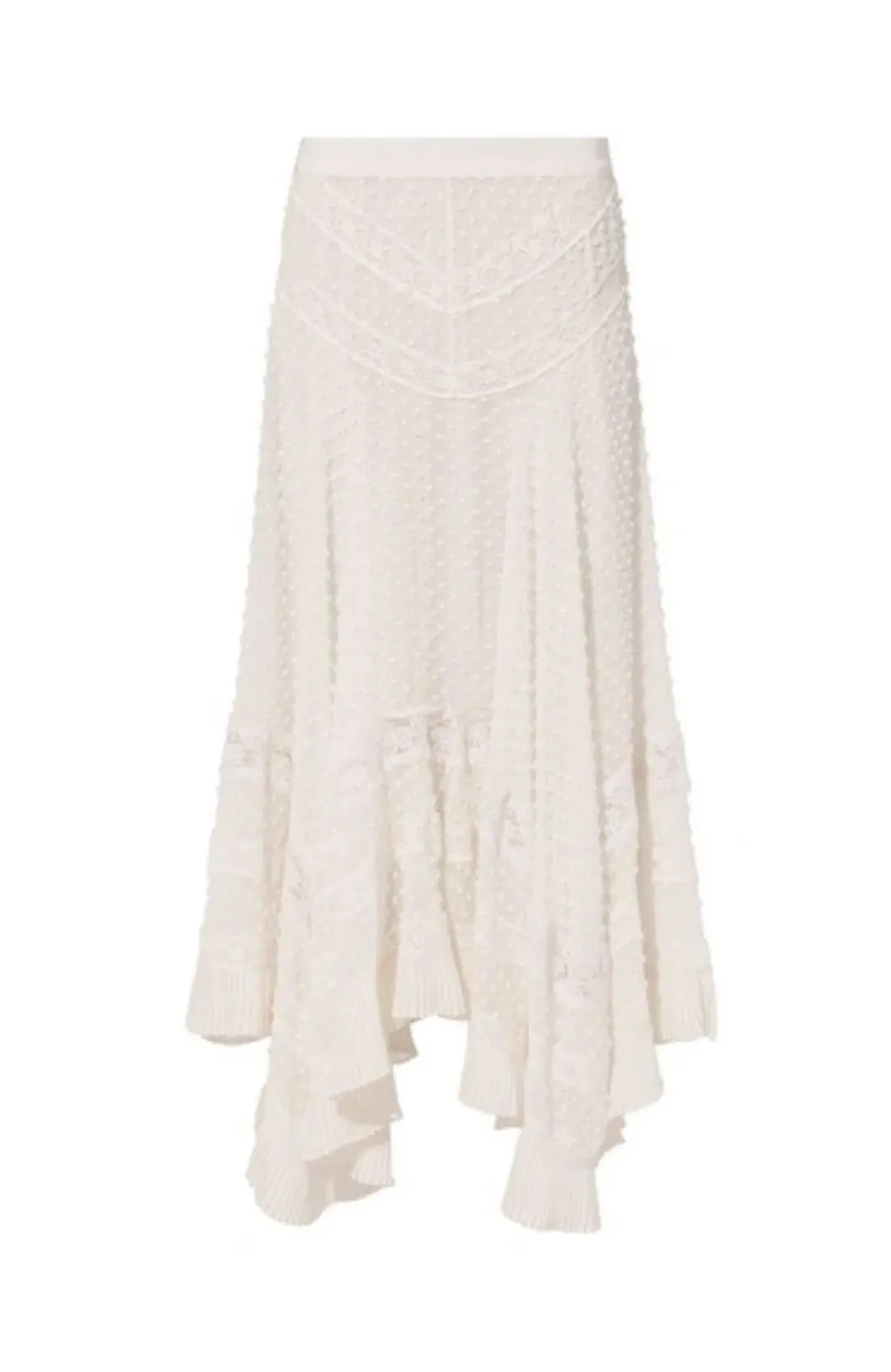 Zimmermann Unbridled Silk Ruffle Midi Skirt Cream 1 / AU 10 for rent on The Volte - main image