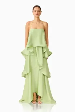 Elliatt Tilly Tiered Maxi Dress - Sage Green - Size 14 for rent on The Volte - image 1