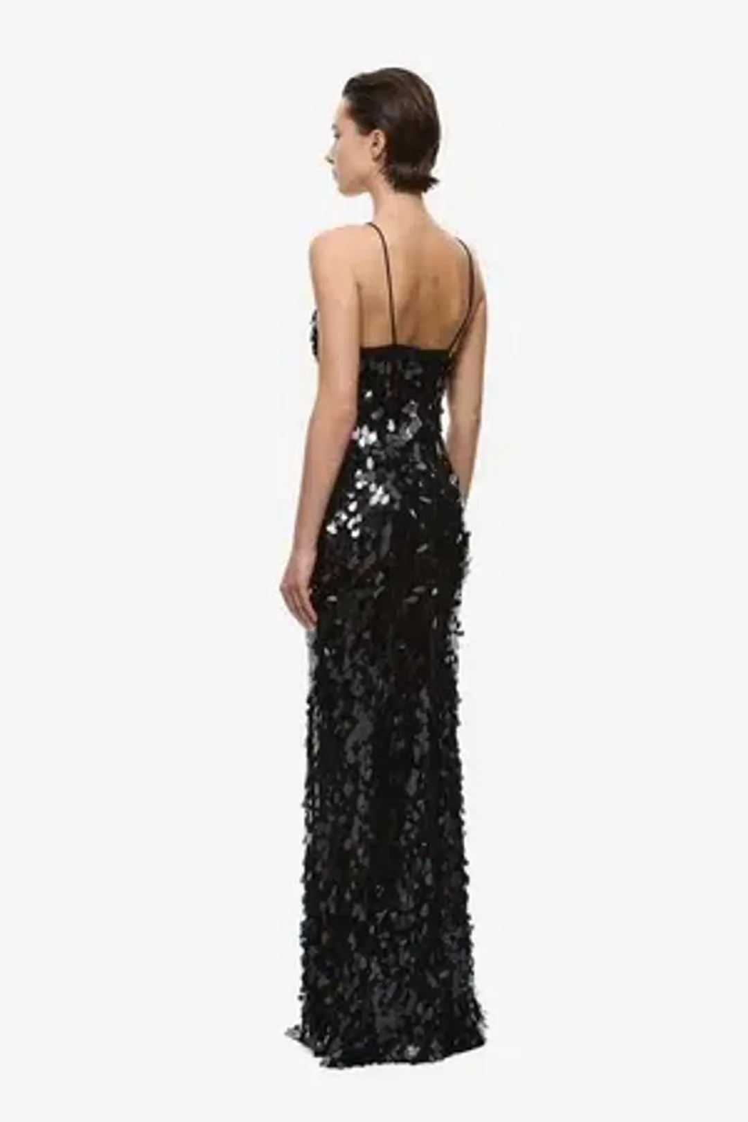 MISHA Sapphire Sequin Gown - Black - Size 8 for rent on The Volte - main image