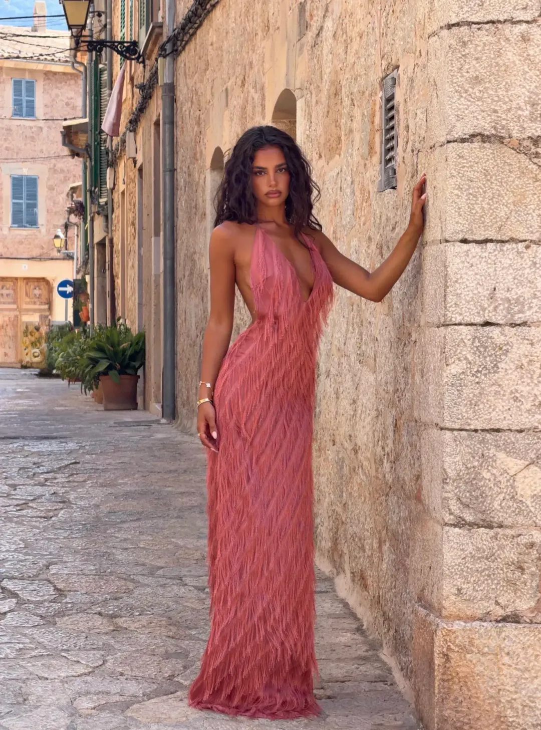 Jasook Noa Gown in Peach for rent on The Volte - main image