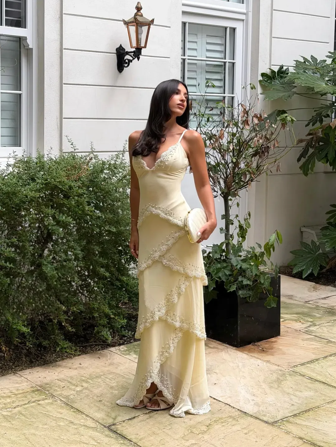 House Of CB Sorelle Embellished Tiered Maxi Dress Size XS / AU 6 for rent on The Volte - main image