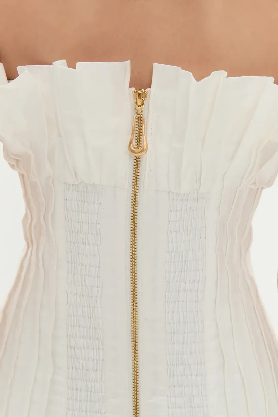 Brand New 🤍 AJE Ivy Bubble Hem Mini Dress - Size 12 - White 🤍 for rent on The Volte - main image