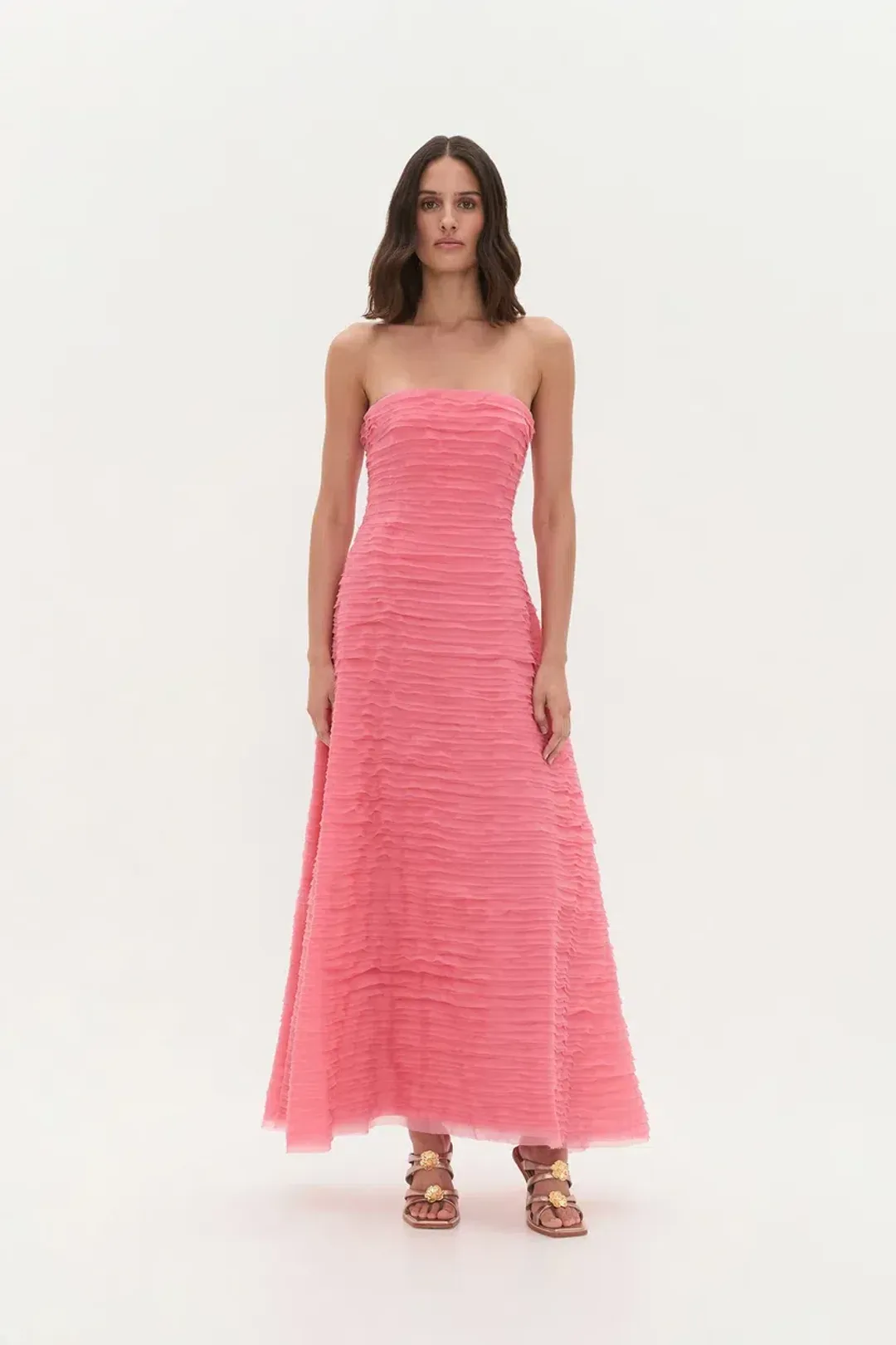 BRAND NEW 🍑 AJE Soundscape Maxi Dress – Guava Pink – Size AU 12 🍑 for rent on The Volte - main image