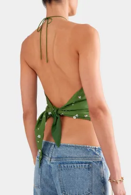 Venroy  Beaded Silk Halter Scarf Top for rent on The Volte - image 4