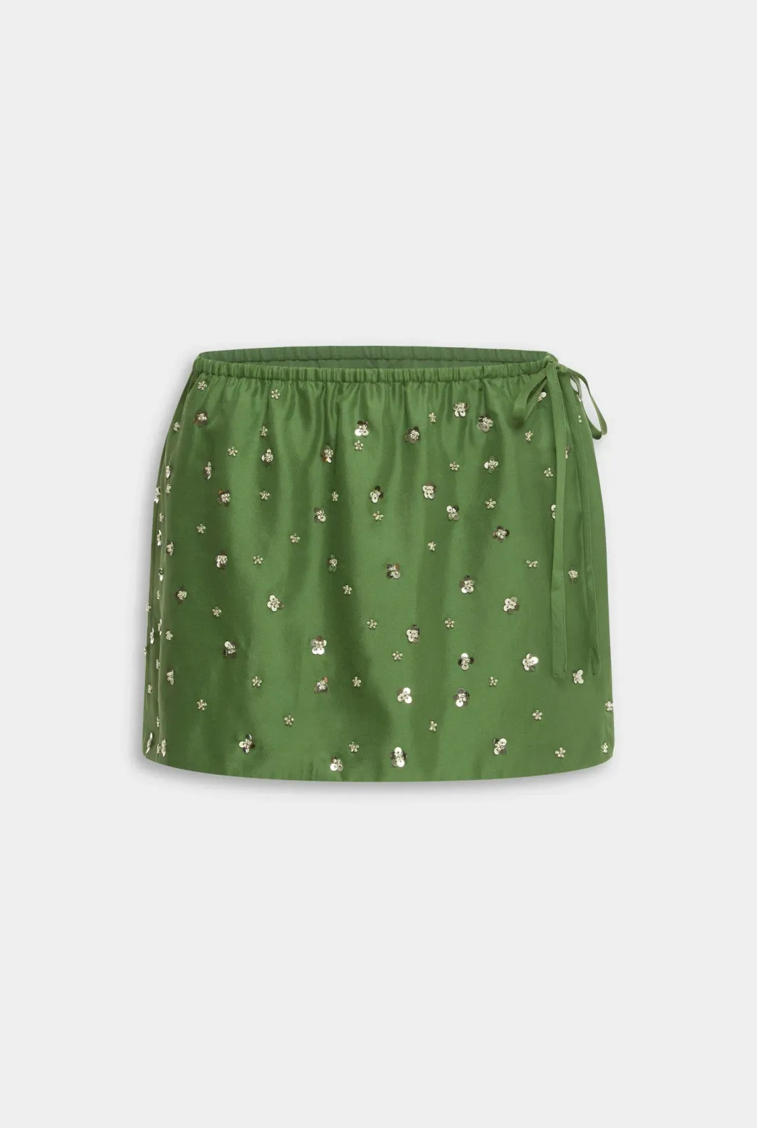 Venroy Beaded Silk Side Tie Mini Skirt for rent on The Volte - main image