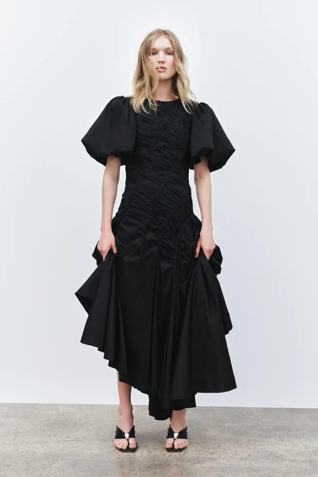 🖤 AJE Wisteria Midi Dress – Black – Size AU 6 🖤 for rent on The Volte - main image