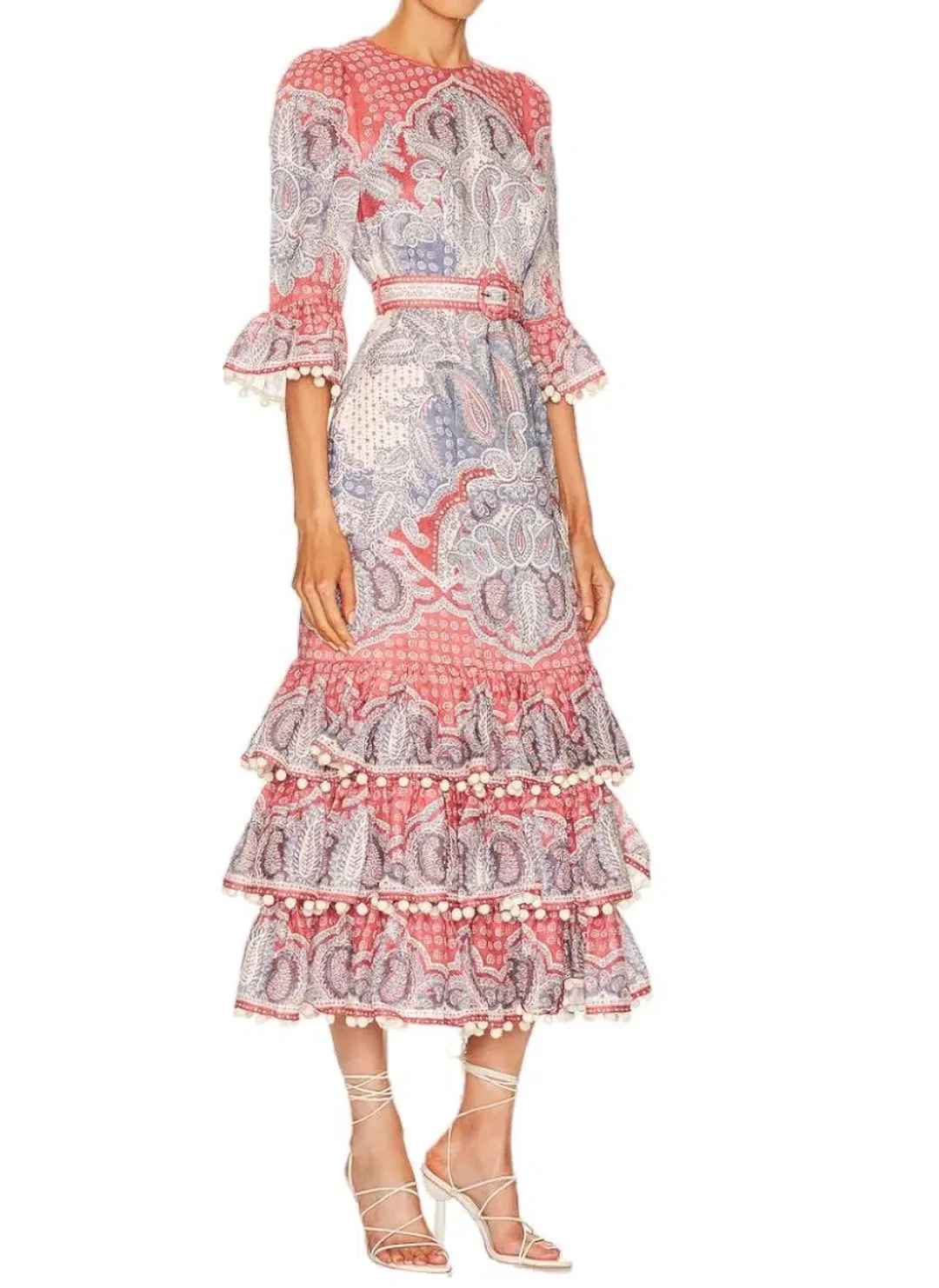 Zimmermann Vitali Tiered Hem Midi Dress size 2 for rent on The Volte - main image