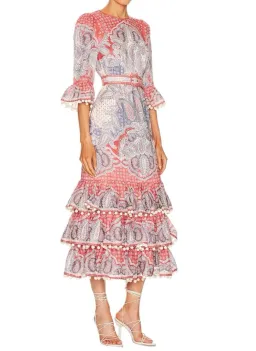 Zimmermann Vitali Tiered Hem Midi Dress size 2 for rent on The Volte - image 2