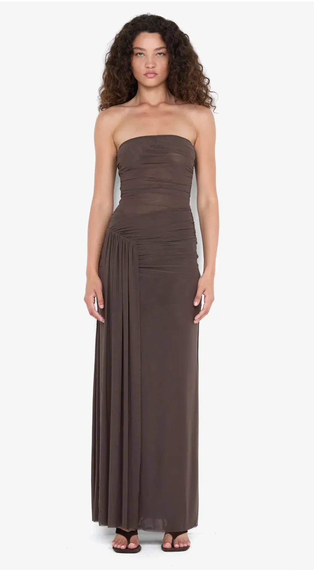 Bec & Bridge Ida Strapless Dress in Milk Chocolate- size 6 for rent on The Volte - main image