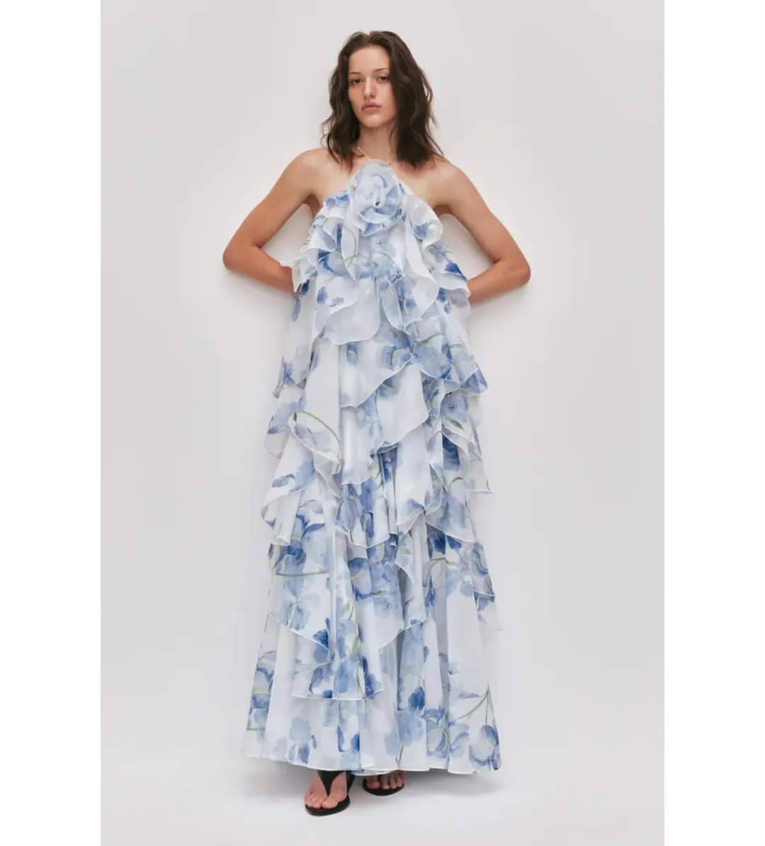Aje Pandorea Layered Maxi Dress in Iris Size AU12 for rent on The Volte - main image