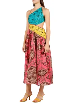 Zimmermann Lulu Asymmetric Ruched Dress Print Size 8 for rent on The Volte - image 2