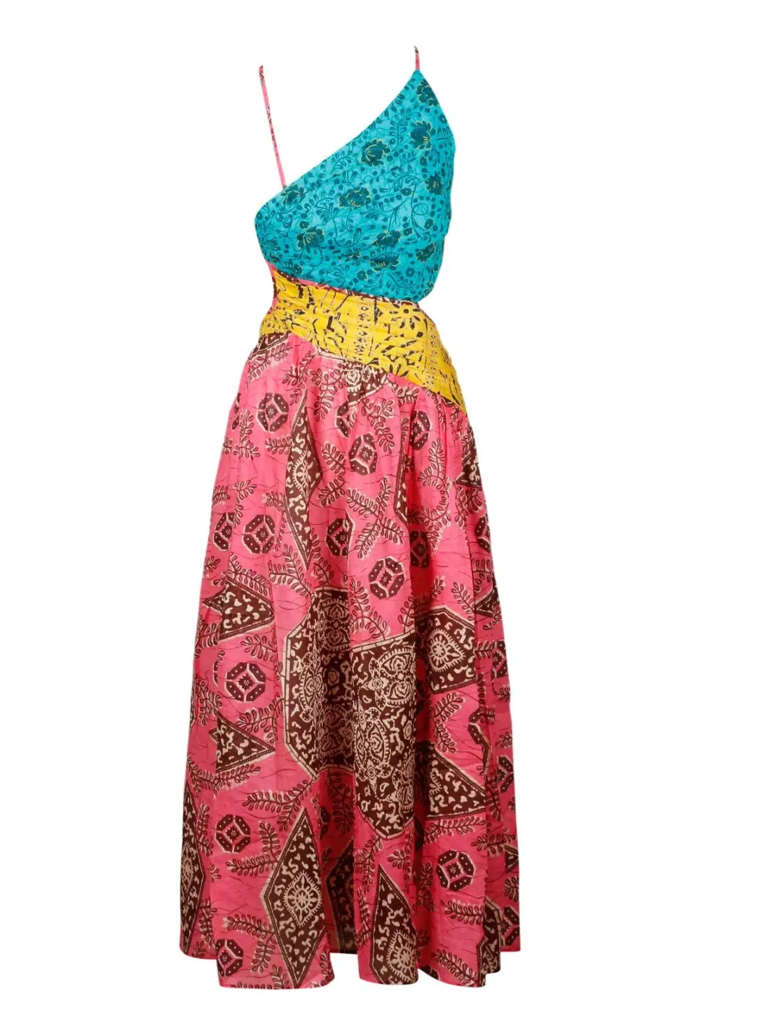 Zimmermann Lulu Asymmetric Ruched Dress Print Size 8 for rent on The Volte - main image