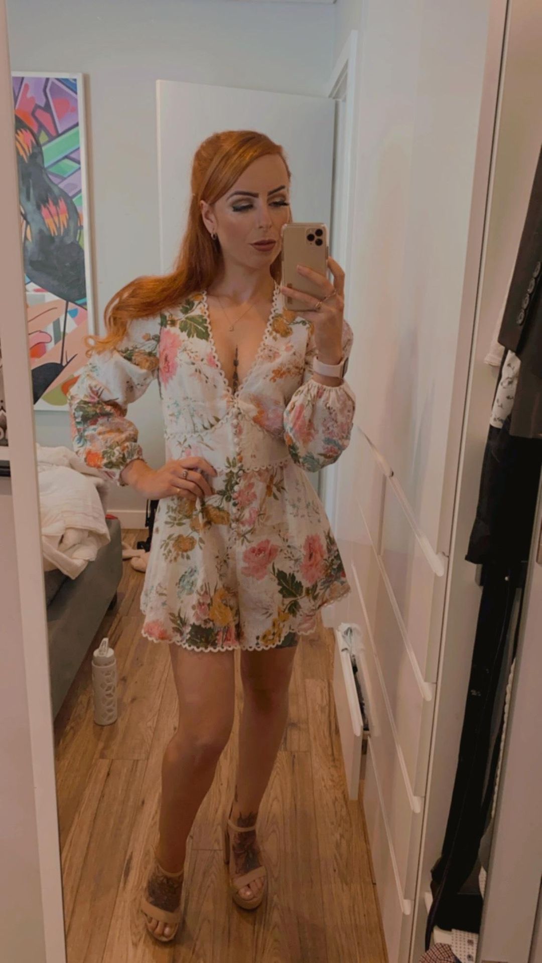 Zimmermann Heathers Linen Playsuit Garden Floral Size 1 / AU 10 for rent on The Volte - main image