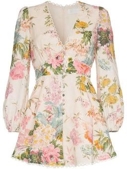 Zimmermann Heathers Linen Playsuit Garden Floral Size 1 / AU 10 for rent on The Volte - image 5