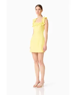 ELLIATT Cara Square Neck Mini Dress in Yellow for rent on The Volte - image 5