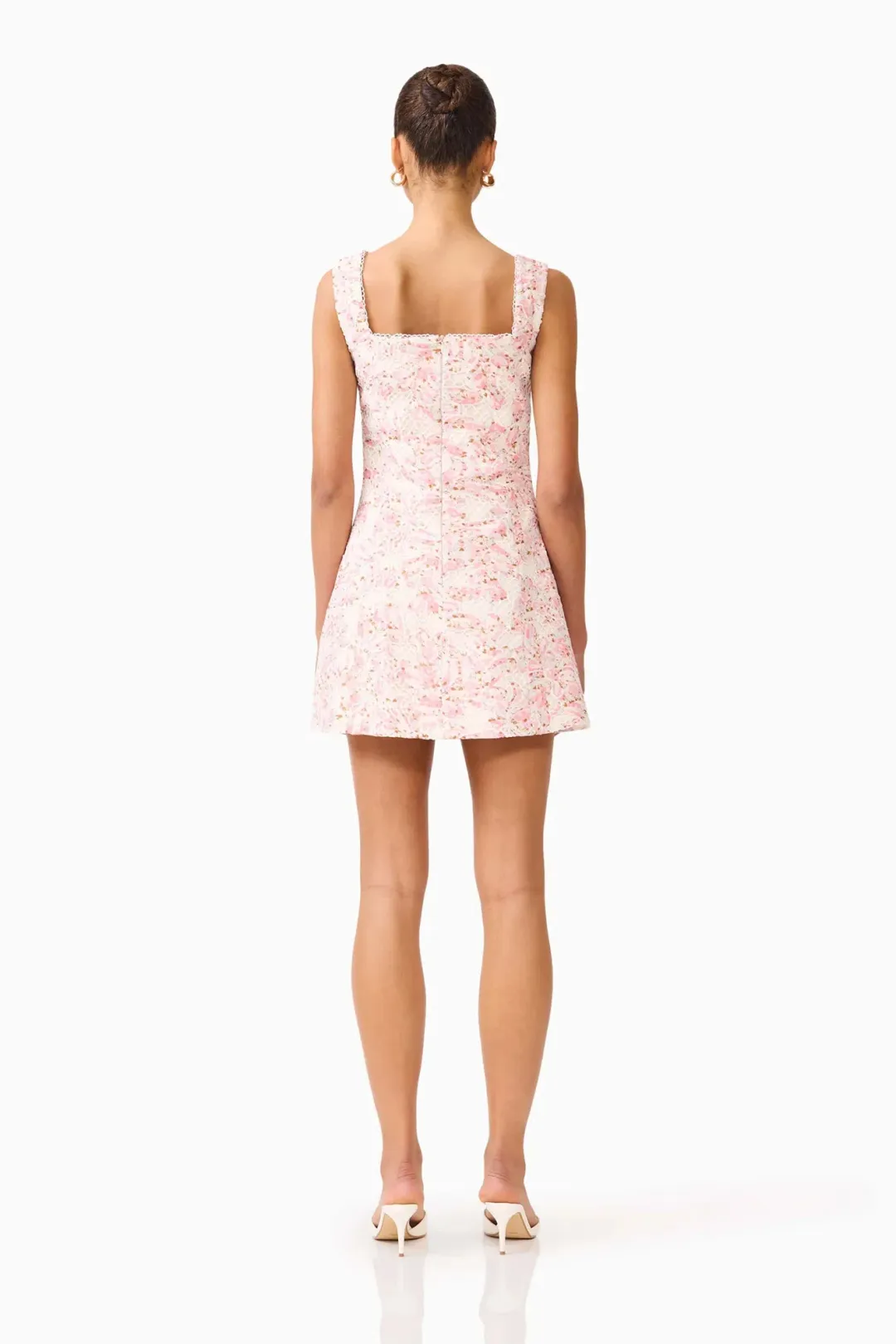 ELLIATT Valencia Mini Dress in Pink & Cream Floral for rent on The Volte - main image