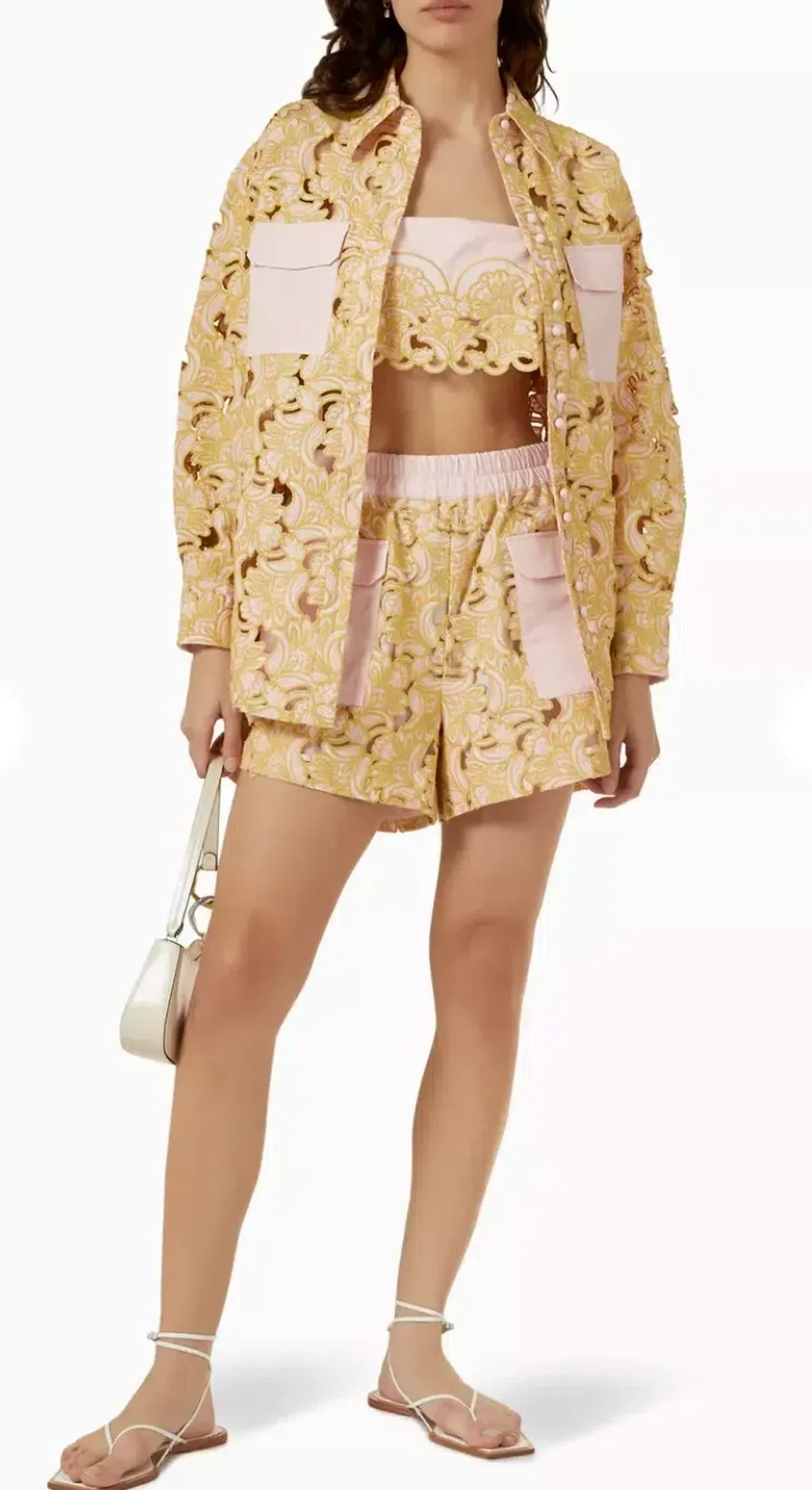 Alémais Anthea Broderie Shirt and Short Set Size 12 for rent on The Volte - main image