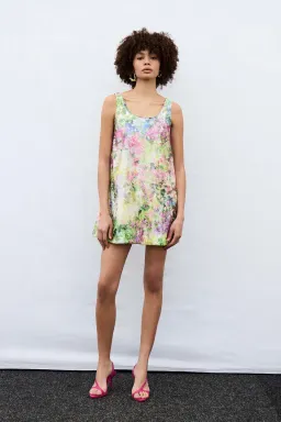 Brand New 🪻 AJE Dahlia Sequin Mini Dress 12 AU - Sequin Lavandula Floral Purple Pink 🪻 for rent on The Volte - image 8