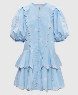 ALEMAIS Maizy Embroidered Mini Dress Blue Size 8 AU for rent on The Volte - image 9