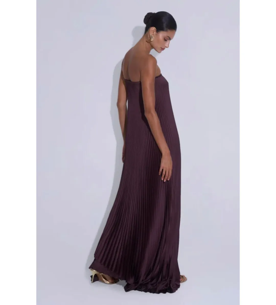 L'Idee Marmont Top and Gala Skirt Set in Mahogany Size AU8 for rent on The Volte - main image