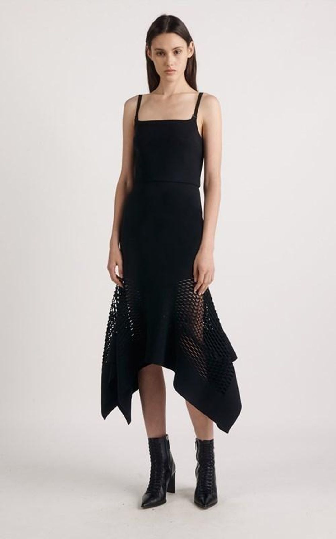 Dion Lee - Honeycomb Drape Perf Dress Black size 6 for rent on The Volte - main image