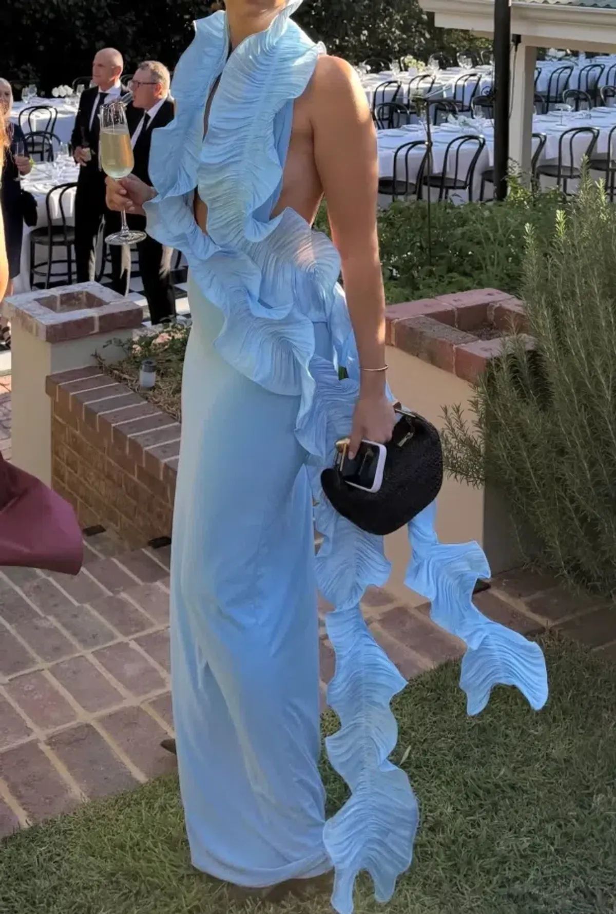 Deconduarte Hydrangea Maxi Dress in Baby Blue Size XS / Au 6 for rent on The Volte - main image