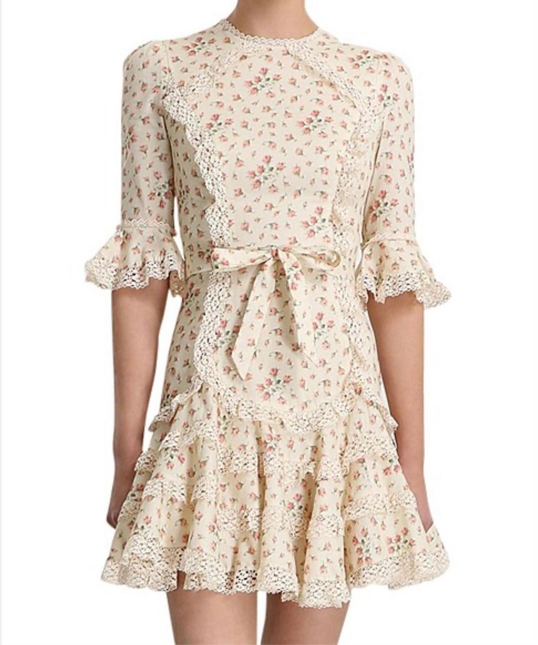 ZIMMERMAN FREJA TRIM FLUTTER DRESS  for rent on The Volte - main image