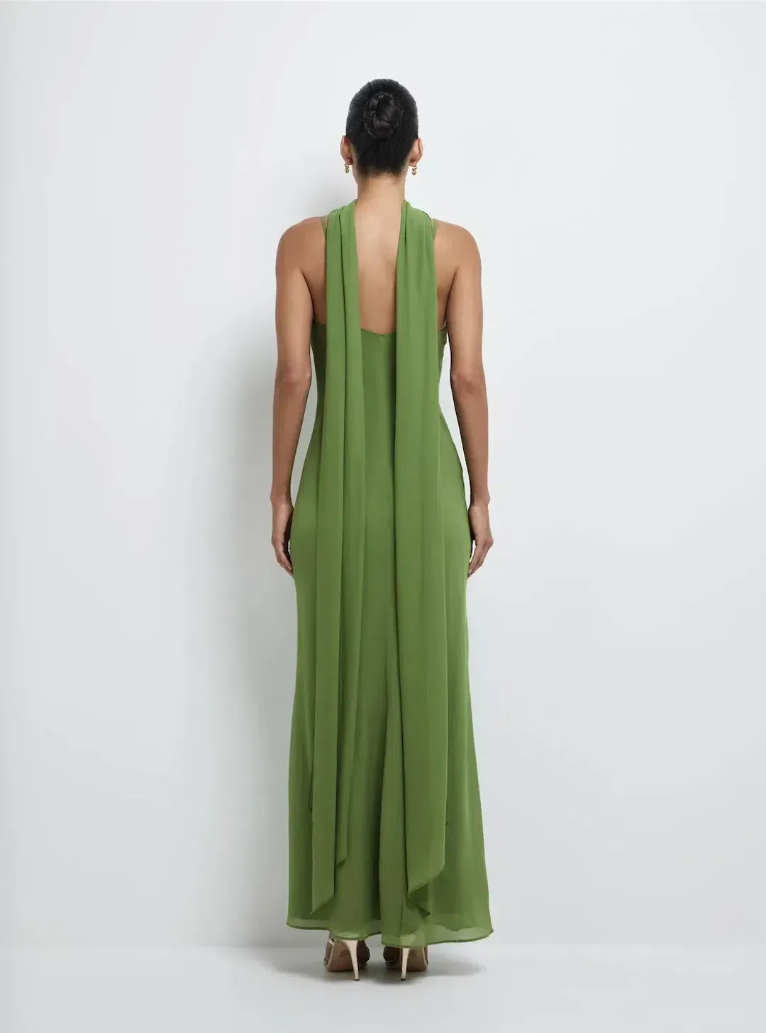 SHEIKE Anya Maxi Dress – Green (Includes Scarf) for rent on The Volte - main image