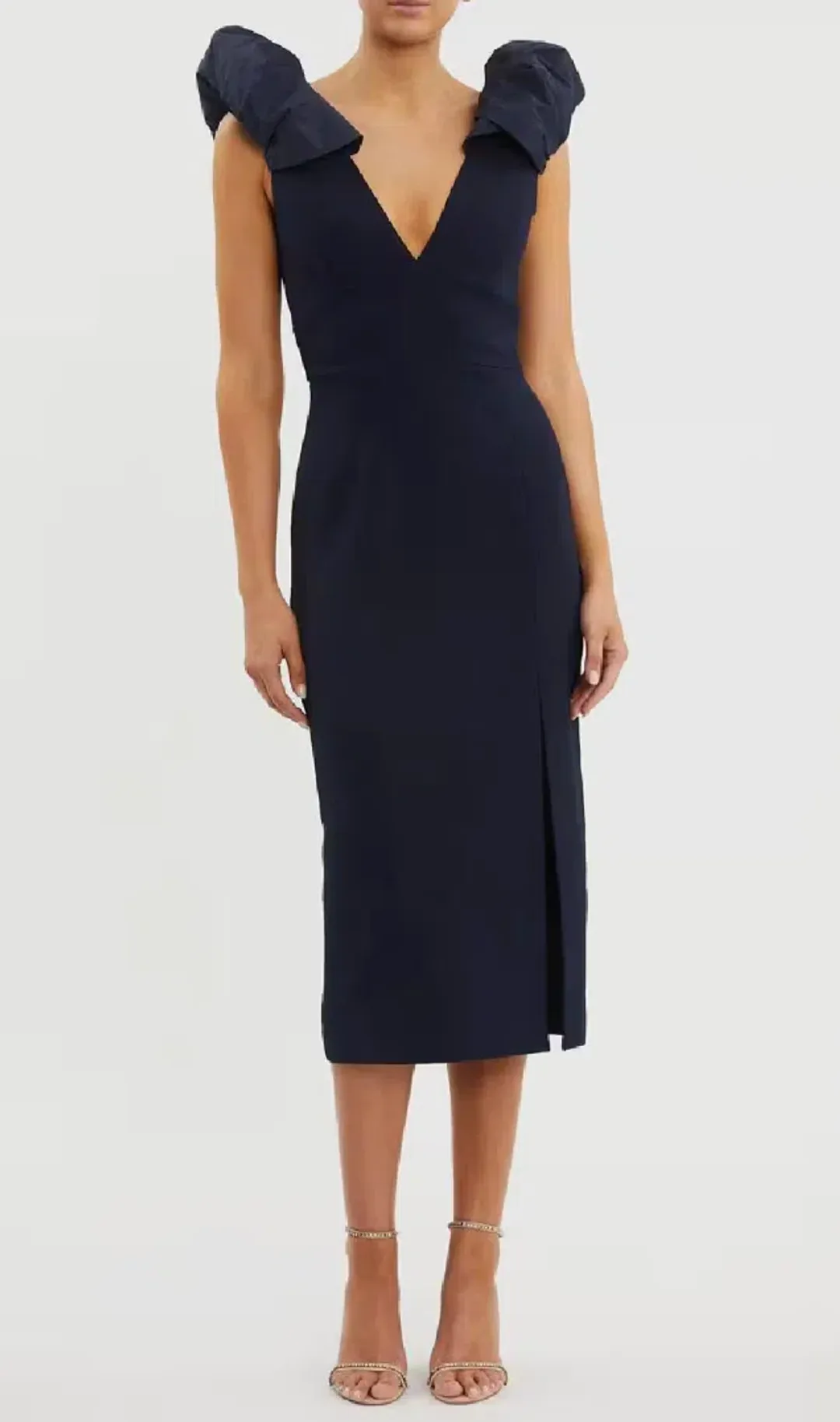 Rebecca Vallance Bon Ami Navy Midi Dress – Size 12 for rent on The Volte - main image