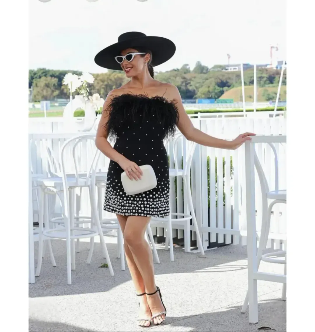 🖤 Rebecca Vallance Anelise Mini Dress – Black – Size 8 AU 🖤 for rent on The Volte - main image