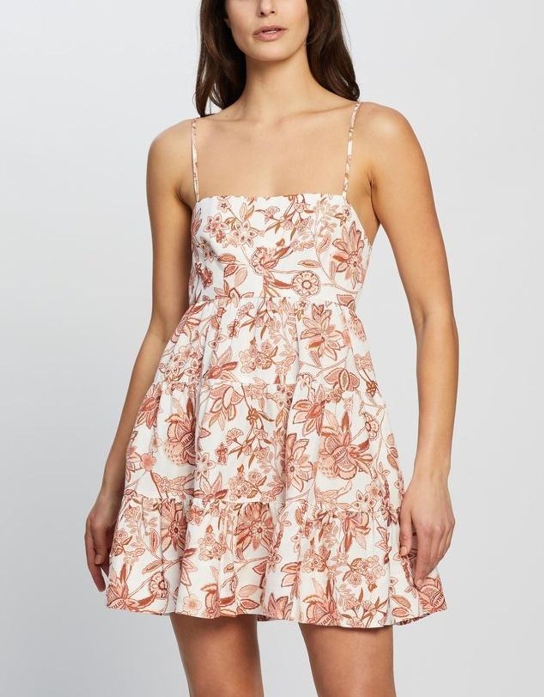 Shona Joy Carolina Tiered Mini Dress Print Size 6 for rent on The Volte - main image