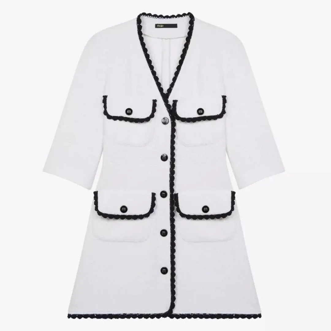 Maje Women's White and Black Dress for rent on The Volte - main image
