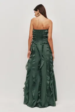 Aje Allairie Gown in Forest Green Size 8 for rent on The Volte - image 3