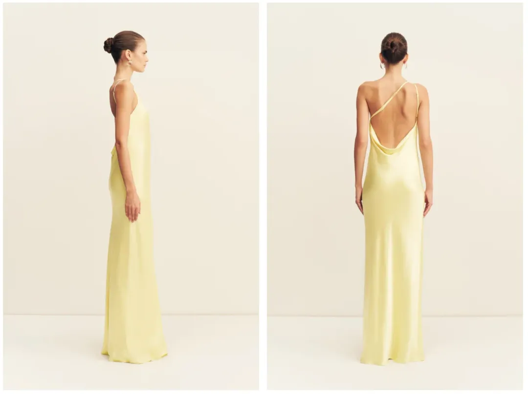 Size 10- La Lune One Shoulder Cowl Back Maxi Dress  Lemon  Dresses  Shona Joy for rent on The Volte - main image
