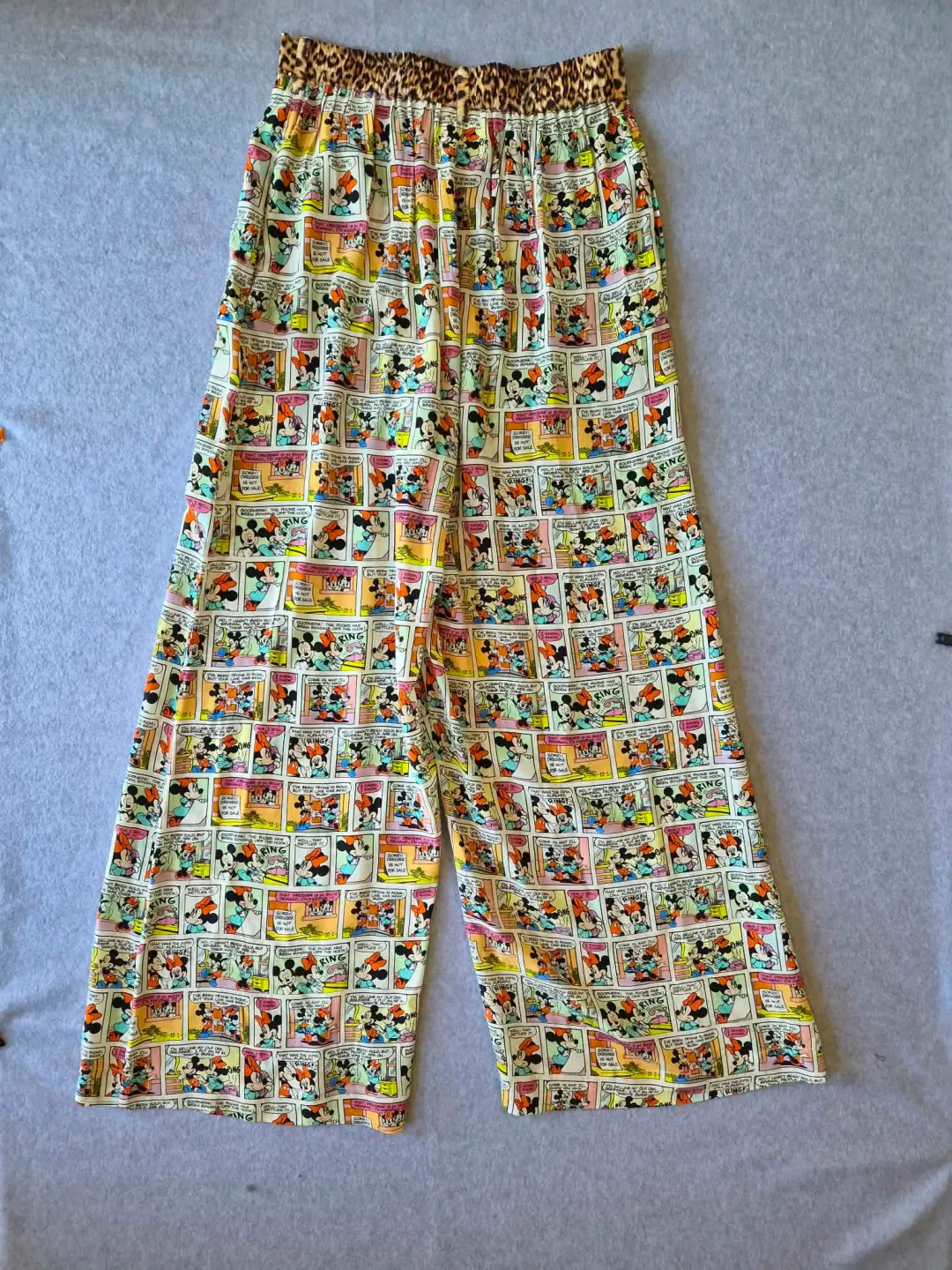 Camilla x Disney Silk Mickey Comic Strip Wide Leg Pants ONLY size S for rent on The Volte - main image