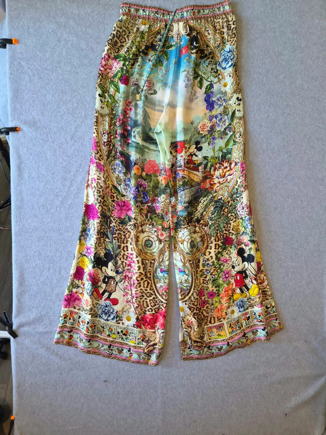 Camilla x Disney Mickey Takes A Trip Silk Wide Leg Pants Size S for rent on The Volte - main image